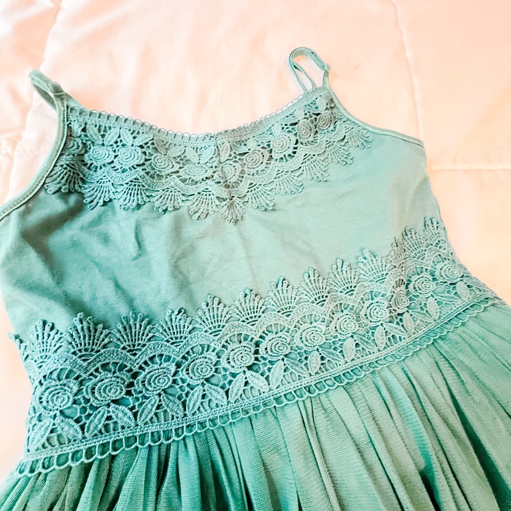 Zhenzi Teal Kids Formal Dress - Picture 2 of 4